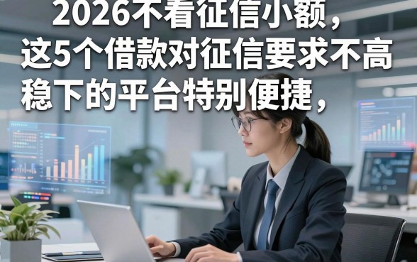 2026不看征信小额，这5个借款对征信要求不高稳下的平台特别便捷