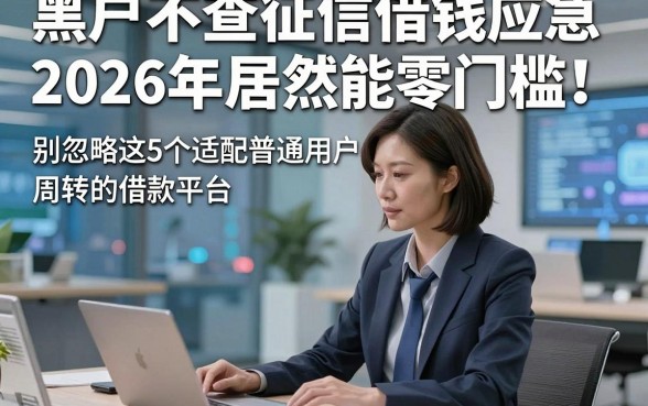 黑户不查征信借钱应急2026年居然能零门槛！别忽略这5个适配普通用户周转的借款平台