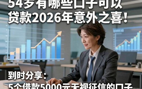 54岁有哪些口子可以贷款2026年意外之喜！同时分享5个借款5000元无视征信的口子