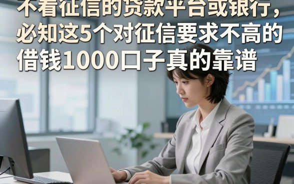 不看征信的贷款平台或银行，必知这5个对征信要求不高的借钱1000口子真的靠谱