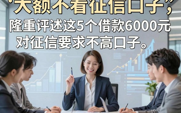 大额不看征信口子，隆重评述这5个借款6000元对征信要求不高口子