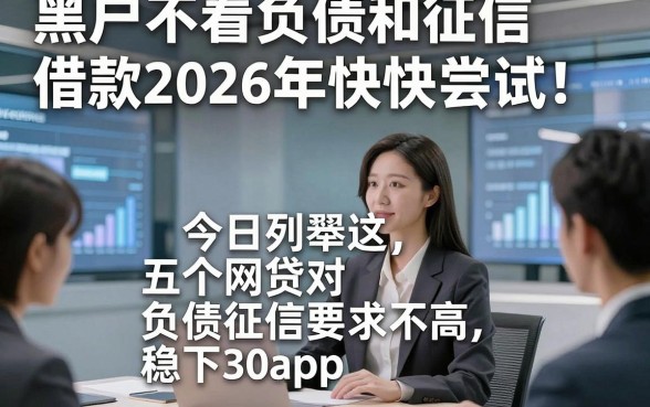 黑户不看负债和征信借款2026年快快尝试！今日列举这五个网贷对负债征信要求不高30000稳下app