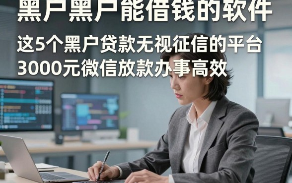 黑户黑户能借钱的软件，这5个黑户贷款无视征信的平台3000元微信放款办事高效