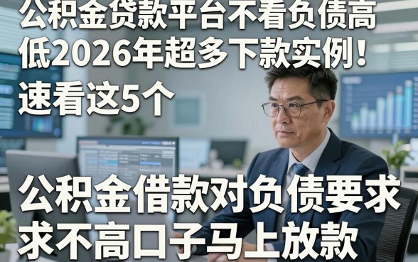 公积金贷款平台不看负债高低2026年超多下款实例！速看这5个​公积金借款对负债要求不高口子马上放款