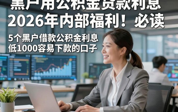 黑户用公积金贷款利息2026年内部福利！必读​5个黑户借款公积金利息低1000容易下款的口子