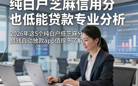 纯白户芝麻信用分也低能贷款专业分析，2026年这5个纯白户低芝麻分借钱自动放款app值得多了解