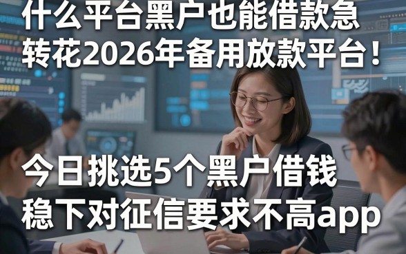 什么平台黑户也能借款急转花2026年备用放款平台！今日挑选5个黑户借钱稳下对征信要求不高app