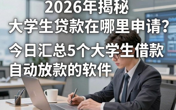 2026年揭秘​大学生贷款在哪里申请，今日汇总5个大学生借款自动放款的软件