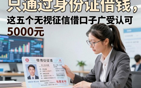 只通过身份证借钱,这五个无视征信借5000元口子广受认可