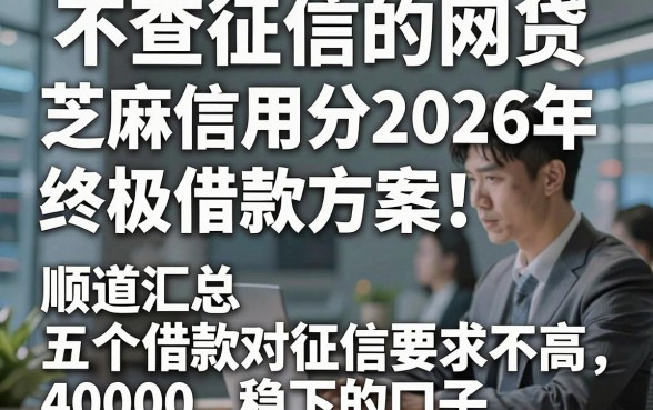 不查征信的网贷 芝麻信用分2026年终极借款方案！顺道汇总五个借款对征信要求不高4000稳下的口子