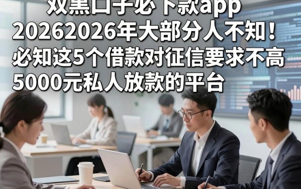 双黑口子必下款app20262026年大部分人不知！必知这5个借款对征信要求不高5000元私人放款的平台