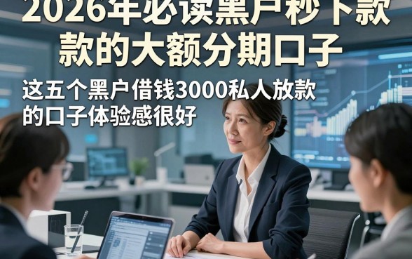 2026年必读黑户秒下款的大额分期口子,这五个黑户借钱3000私人放款的口子体验感很好