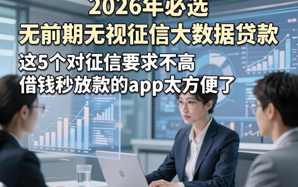 2026年必选​无前期无视征信大数据贷款，这5个对征信要求不高借钱秒放款的app太方便了