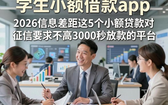 学生小额借款app，2026信息差距这5个小额贷款对征信要求不高3000秒放款的平台