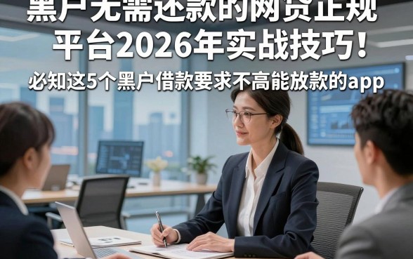 黑户无需还款的网贷正规平台2026年实战技巧！必知这5个黑户借款要求不高能放款的app