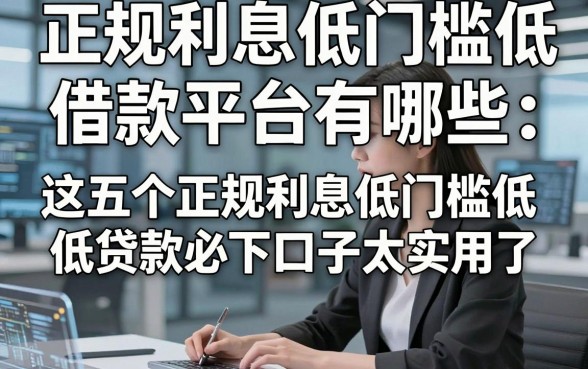 正规利息低门槛低借款平台有哪些，这五个正规利息低门槛低贷款必下口子太实用了