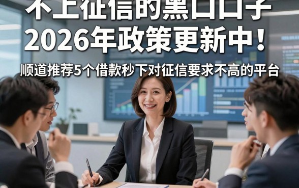 不上征信的黑口子2026年政策更新中！顺道推荐5个借款秒下对征信要求不高的平台