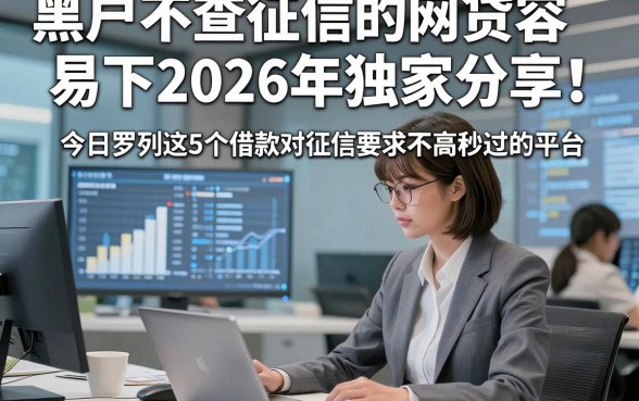 黑户不查征信的网贷容易下2026年独家分享！今日罗列这5个借款对征信要求不高秒过的平台