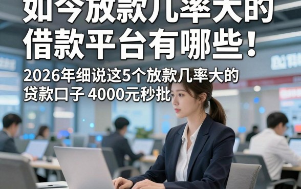 如今放款几率大的借款平台有哪些！2026年细说这5个放款几率大的贷款口子4000元秒批