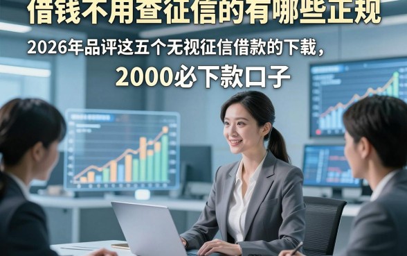 借钱不用查征信的有哪些正规，2026年品评这五个无视征信借款2000必下款的口子
