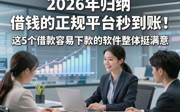 2026年归纳​借钱的正规平台秒到账！这5个借款容易下款的软件整体挺满意