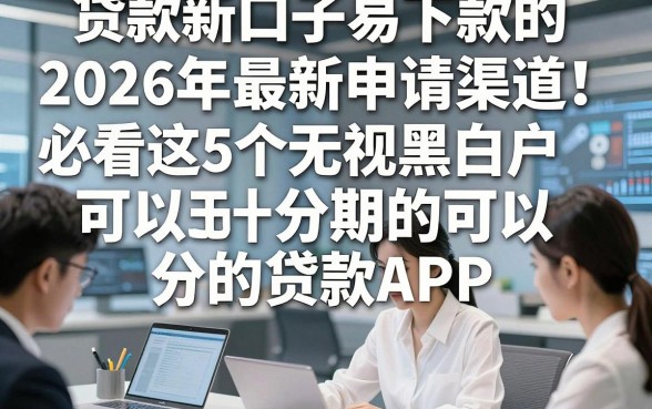 贷款新口子易下款的2026年最新申请渠道！必看这5个无视黑白户可以分期的贷款APP