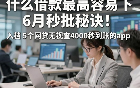 什么借款最高容易下6月秒批秘诀！入档​5个网贷无视查4000秒到账的app