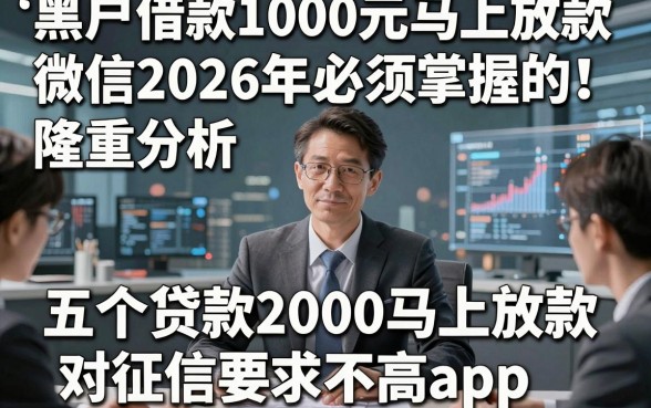 黑户借款1000元马上放款微信2026年必须掌握的！隆重分析五个贷款2000马上放款对征信要求不高app
