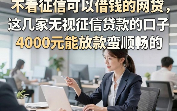 不看征信可以借钱的网贷，这几家无视征信贷款的口子4000元能放款蛮顺畅的