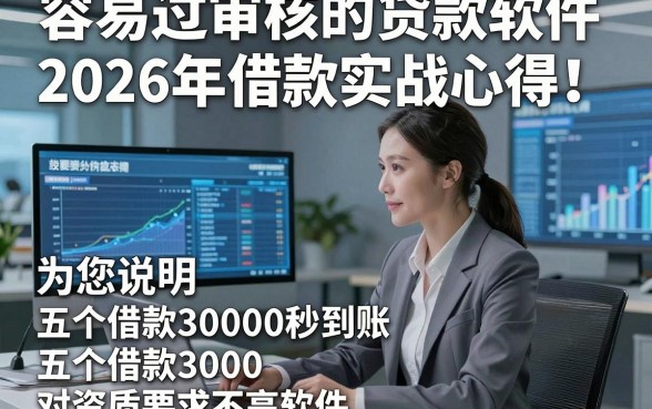 容易过审核的贷款软件2026年借款实战心得！为您说明五个借款30000秒到账 对资质要求不高软件