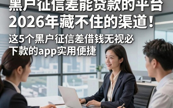 黑户征信差能贷款的平台2026年藏不住的渠道!这5个黑户征信差借钱无视必下款的app实用便捷