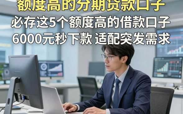 额度高的分期贷款口子，必存这5个额度高的借款口子6000元秒下款适配突发需求