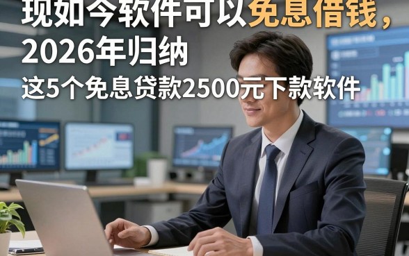 现如今软件可以免息借钱，2026年归纳​这5个免息贷款2500元能下款软件