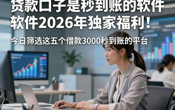 贷款口子是秒到账的软件2026年独家福利！今日筛选这五个借款3000秒到账的平台