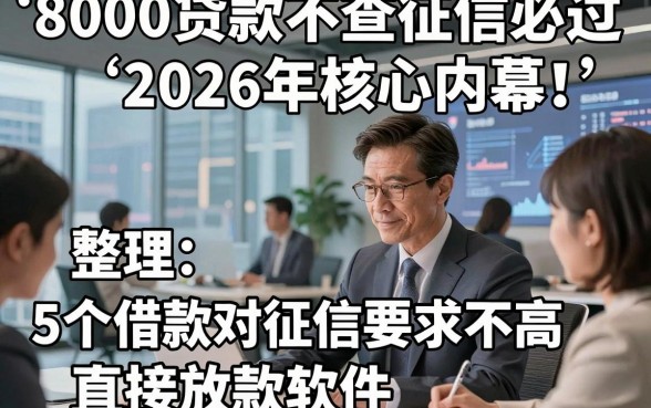 8000贷款不查征信必过2026年核心内幕！整理5个借款对征信要求不高直接放款软件