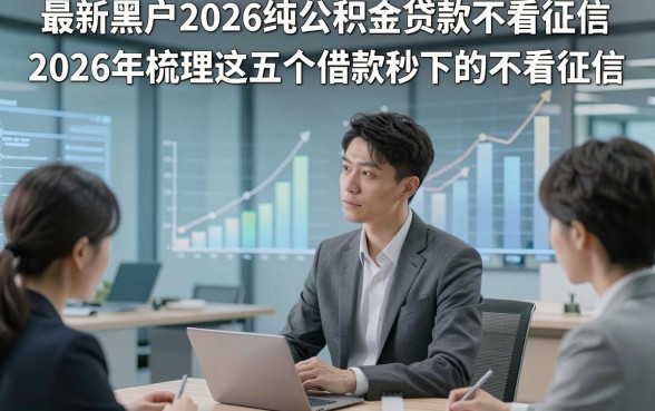 最新黑户2026纯公积金贷款不看征信，2026年梳理这五个借款秒下的不看征信