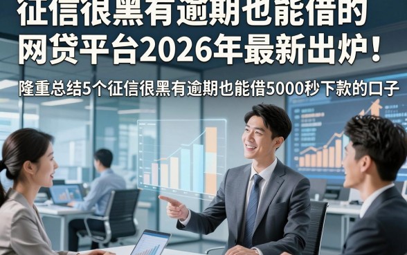 征信很黑有逾期也能借的网贷平台2026年最新出炉！隆重总结5个征信很黑有逾期也能借5000秒下款的口子