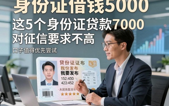 身份证借钱5000，这5个身份证贷款7000对征信要求不高口子值得优先尝试