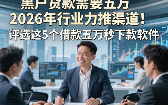 黑户贷款需要五万2026年行业力推渠道！评选这5个借款五万秒下款软件