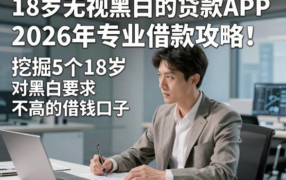 18岁无视黑白的贷款APP2026年专业借款攻略！挖掘5个18岁对黑白要求不高的借钱口子