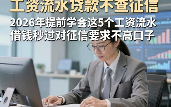 工资流水贷款不查征信，2026年提前学会这5个工资流水借钱秒过对征信要求不高口子