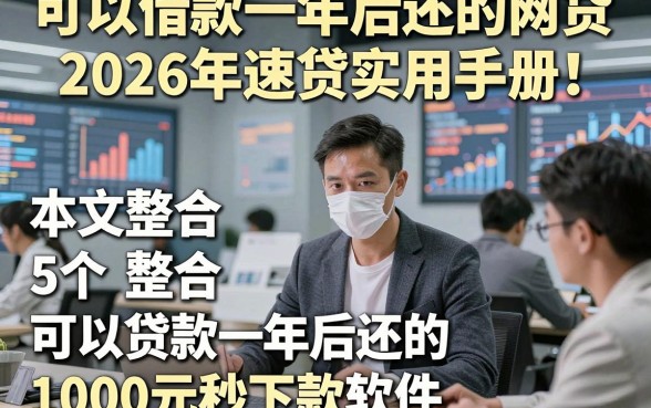 可以借款一年后还的网贷2026年速贷实用手册！本文整合5个可以贷款一年后还的1000元秒下款软件