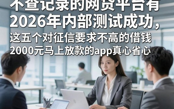 不查记录的网贷平台有2026年内部测试成功,这五个对征信要求不高的借钱2000元马上放款的app真心省心