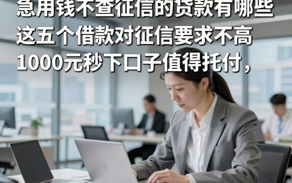 急用钱不查征信的贷款有哪些，这五个借款对征信要求不高1000元秒下口子值得托付