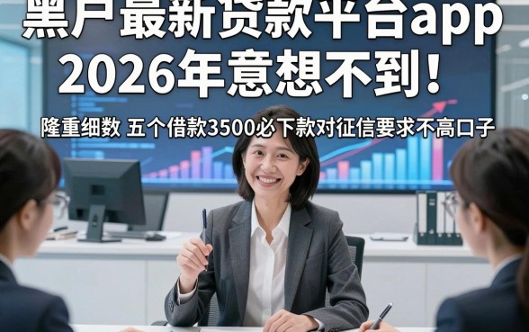 黑户最新贷款平台app2026年意想不到！隆重细数五个借款3500必下款对征信要求不高口子