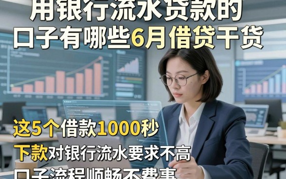 用银行流水贷款的口子有哪些6月借贷干货，这5个借款1000秒下款对银行流水要求不高口子流程顺畅不费事
