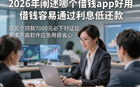 2026年阐述哪个借钱app好用借钱容易通过利息低还款，这五个贷款7000元必下对征信要求不高软件应急用很省心