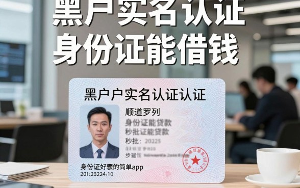 黑户实名认证身份证能借钱，顺道罗列这五个黑户实名认证身份证能贷款秒批的app步骤简单好懂