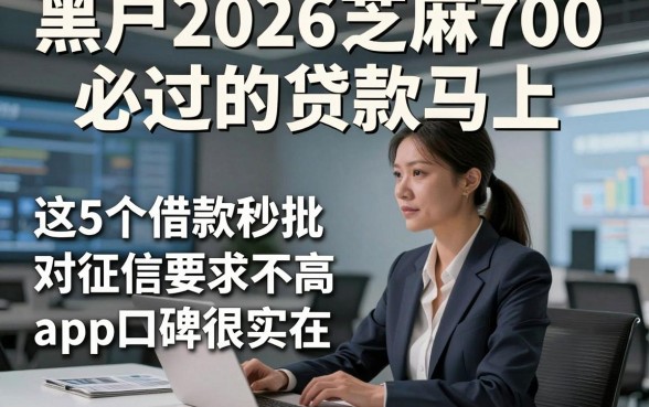 黑户2026芝麻700必过的贷款马上，这5个借款秒批对征信要求不高app口碑很实在