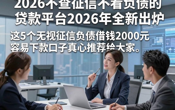 2026不查征信不看负债的贷款平台2026年全新出炉，这5个无视征信负债借钱2000元容易下款口子真心推荐给大家